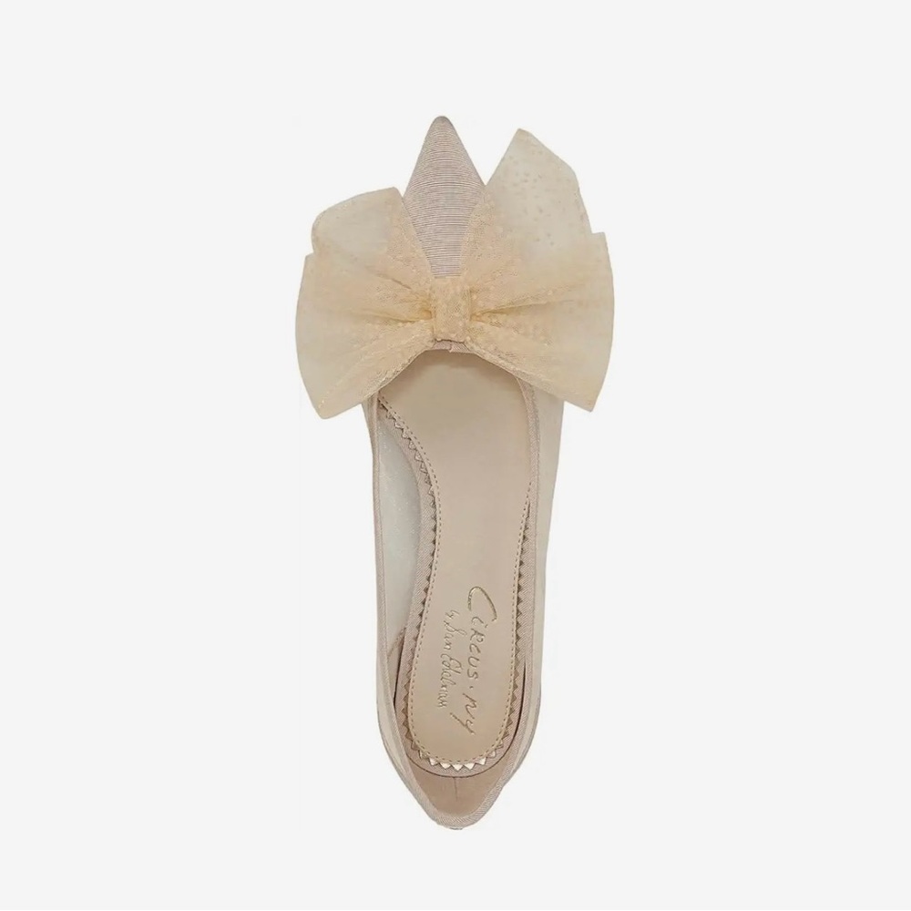 Circus NY by Sam Edelman Darcey Elegant Cream Bow Flats Size 8 - Picture 7 of 15